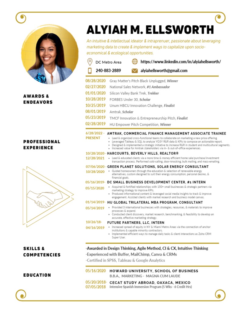Alyiah Ellsworth Resume 2023 Pdf Customer Relationship