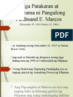 Mga Patakaran at Programa Ni Pangulong Ferdinand E. Marcos: (Disyembre 30, 1965-Pebrero 25, 1986)