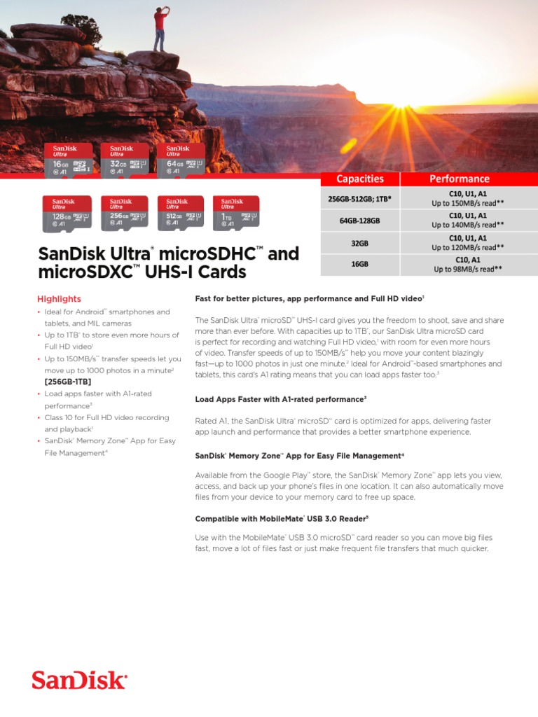 Data Sheet Ultra Uhs I Microsd 150mbps | PDF | Computer Science ...