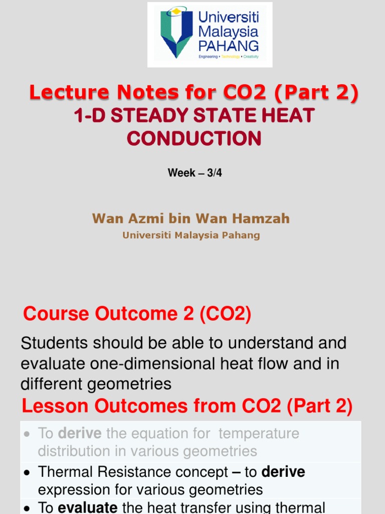 Lecture notes for co2 part 2 1 d steady state heat conduction pdf