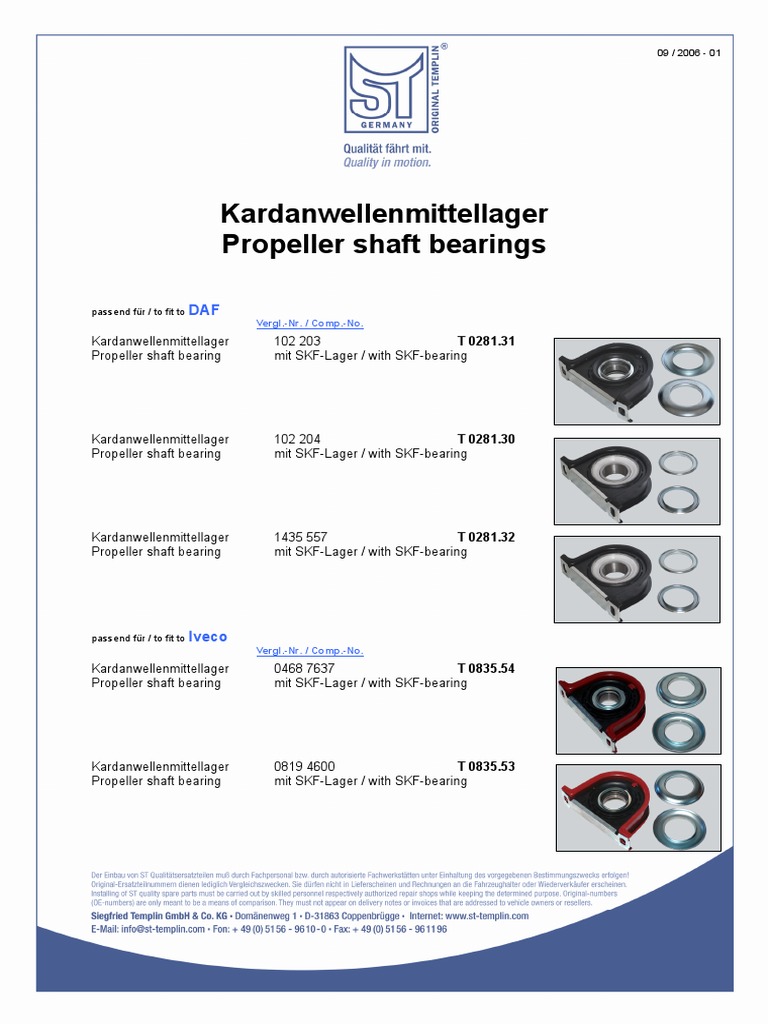 44571 FEBI BILSTEIN Kardanwellenlager mit Kugellager für BMW