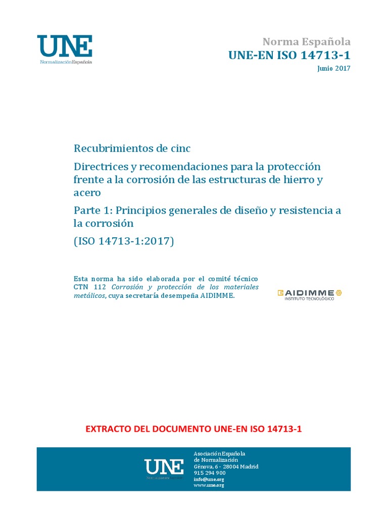 (Ex) Une-En Iso 14713-1 2017 | PDF | Ciencia y matemáticas