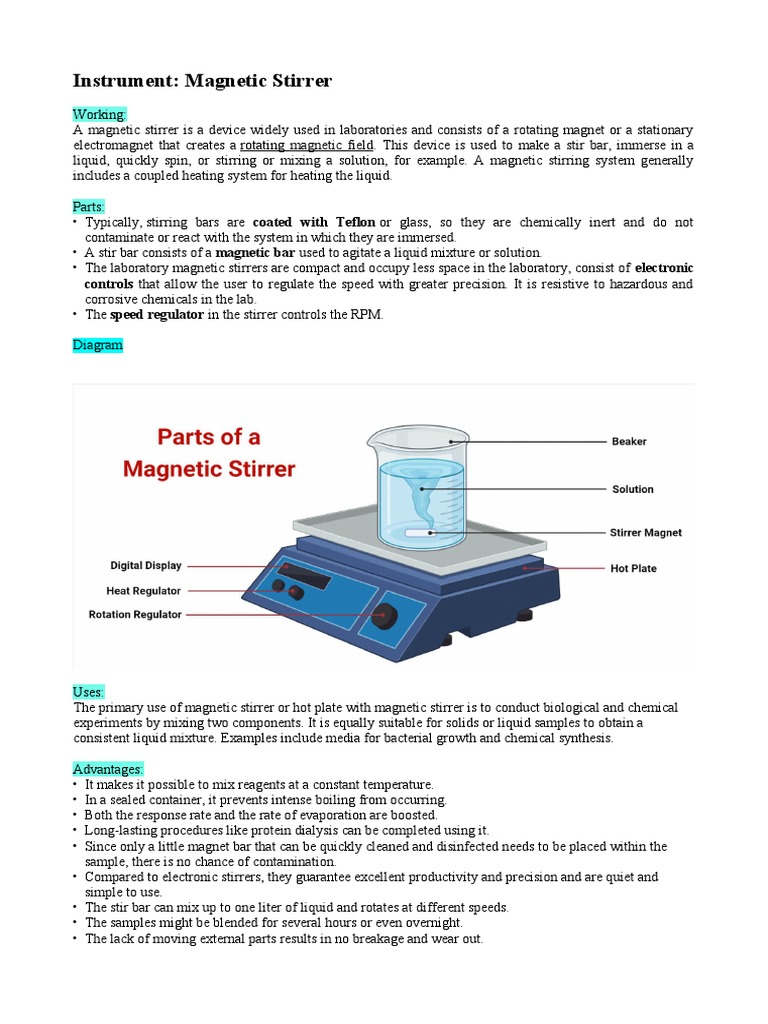 Magnetic Stirrer Diagram Simple
