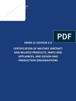 Emar 21 Edition 2.0 Certification of Military Aircraft and Related Products, Parts and Appliances, and Design and Production Organisations