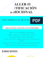 Taller #1 Identificación Emocional: Clinica Psiquiatrica San Juan de Dios