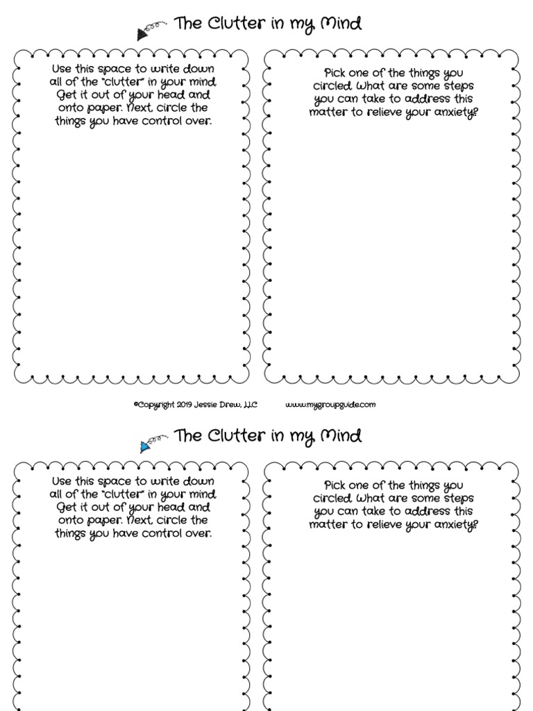 Worksheet The Clutter in My Mind PDF