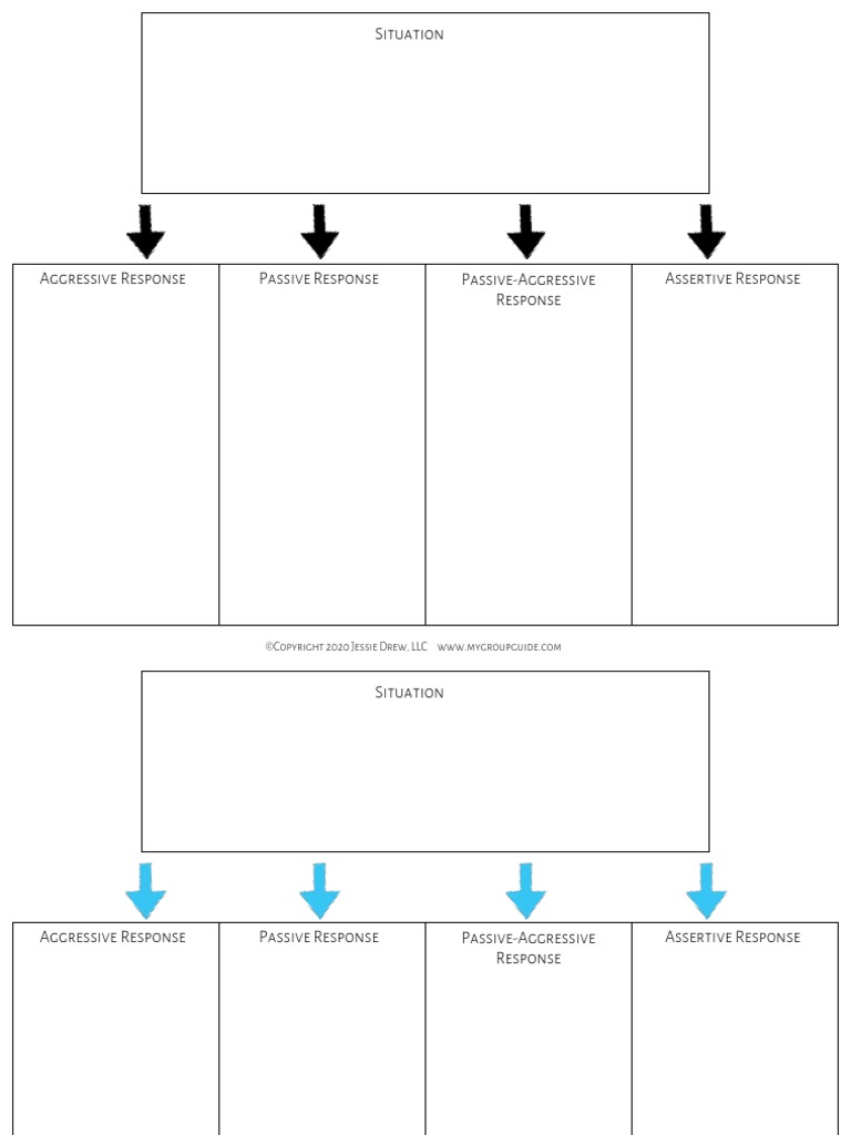 Worksheet Aggressive Passive Assertive Response | PDF