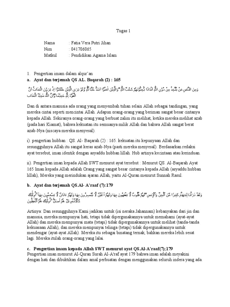 Tugas 1 Pendidikan Agama Islam Pdf