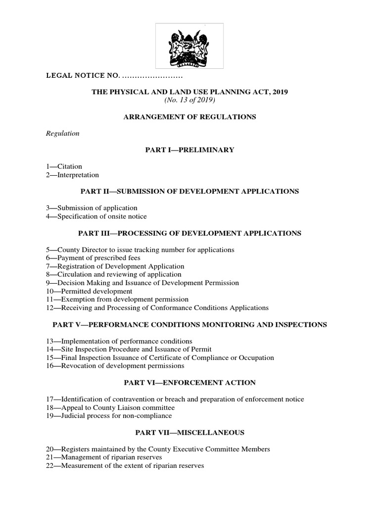 7 Physical and Land Use Development Permission and Development Control