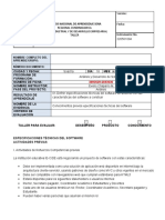 Nombre Completo Del Aprendiz/Grupo: Número Documento:: Especificaciones Técnicas Del Software Actividades Previas