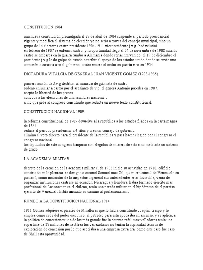 Constitucion 1904 | PDF | Venezuela | Constitución