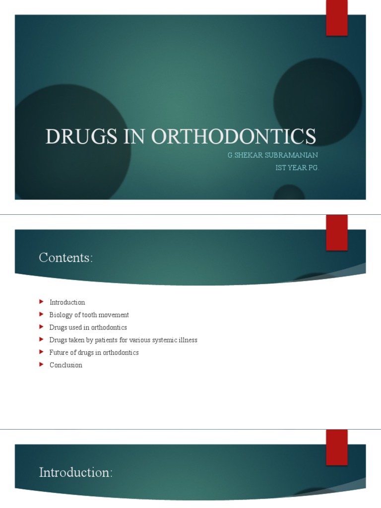Drugs in Orthodontics G.Shekar Subramanian Ist Year PG PDF Bone