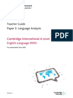 Teacher Guide Paper 3: Language Analysis: Cambridge International A Level English Language 9093