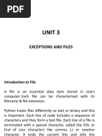 Unit 3: Exceptions and Files