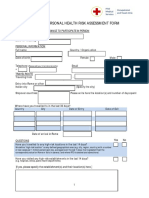 Covid-19 Personal Health Risk Assessment Form: (Please Add Your International Prefix)