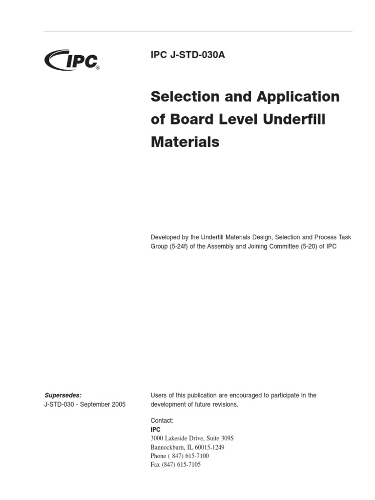 Selection and Application of Board Level Underfill Materials PDF