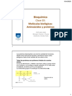 Bioquímica: Moléculas Biológicas: Aminoácidos y Proteínas