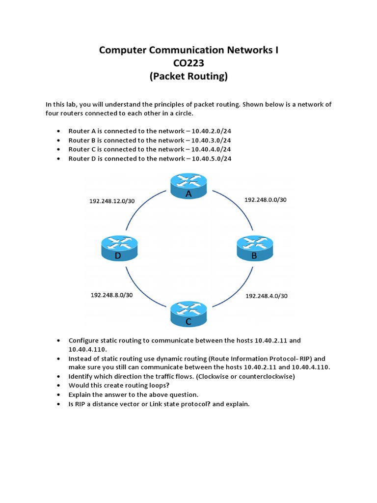 Packet Routing Principles in CO223 | PDF | Technology & Engineering