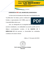 MIÉRCOLES 29 Del Presente, Se Desarrollará Las Actividades