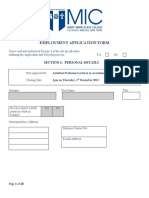 Employment Application Form: Section 1: Personal Details