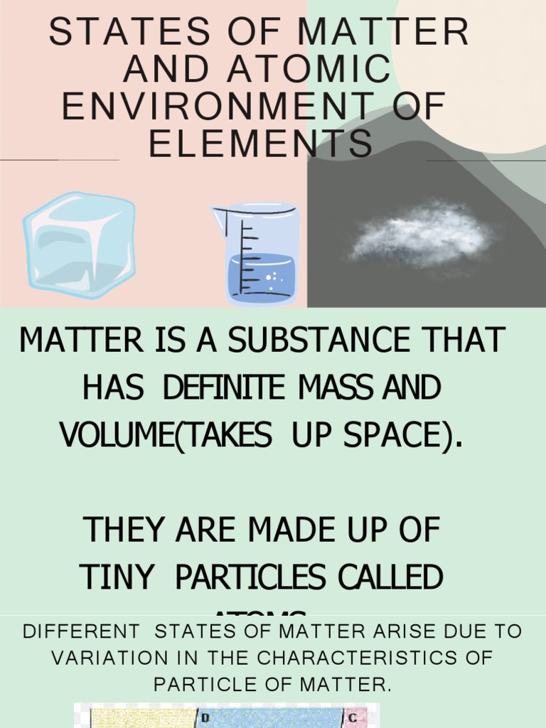 States of Matter and Atomic Environment of Elements | PDF | Gases ...