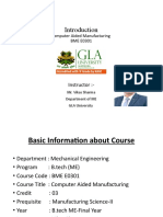 Computer Aided Manufacturing BME E0301: Instructor