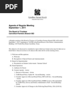 September 1, 2011 School Board Meeting Agenda