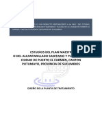 Estudios Del Plan Maestr O Del Alcantarillado Sanitario Y Pluvial de La Ciudad de Puerto El Carmen, Canton Putumayo, Provincia de Sucumbios