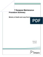 MC EDT Designee Maintenance Procedure Summary: Ministry of Health and Long-Term Care