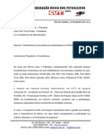 DNE 06 - 2023 - Enviado em 31 01 2023 Carta FUP Ao Presidente Da Petrobras Transferencias Involuntarias