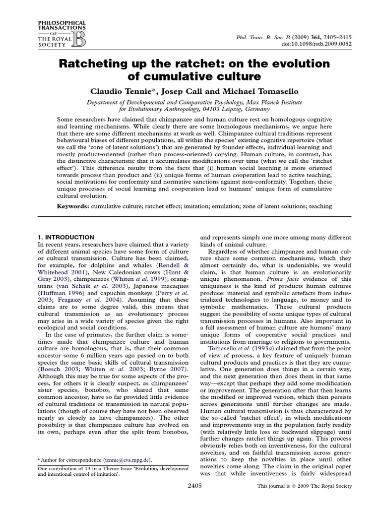 Ratcheting Up The Ratchet On The Evolution of Cumulative Culture PDF