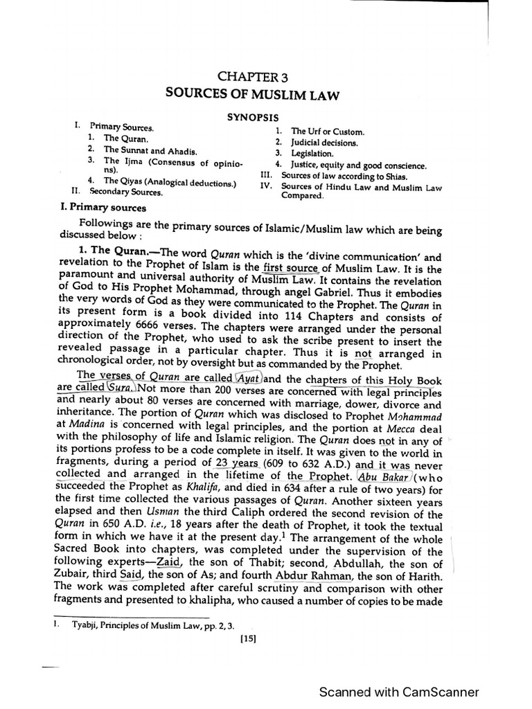 Primary Sources of Muslim Law 230413 084455 PDF