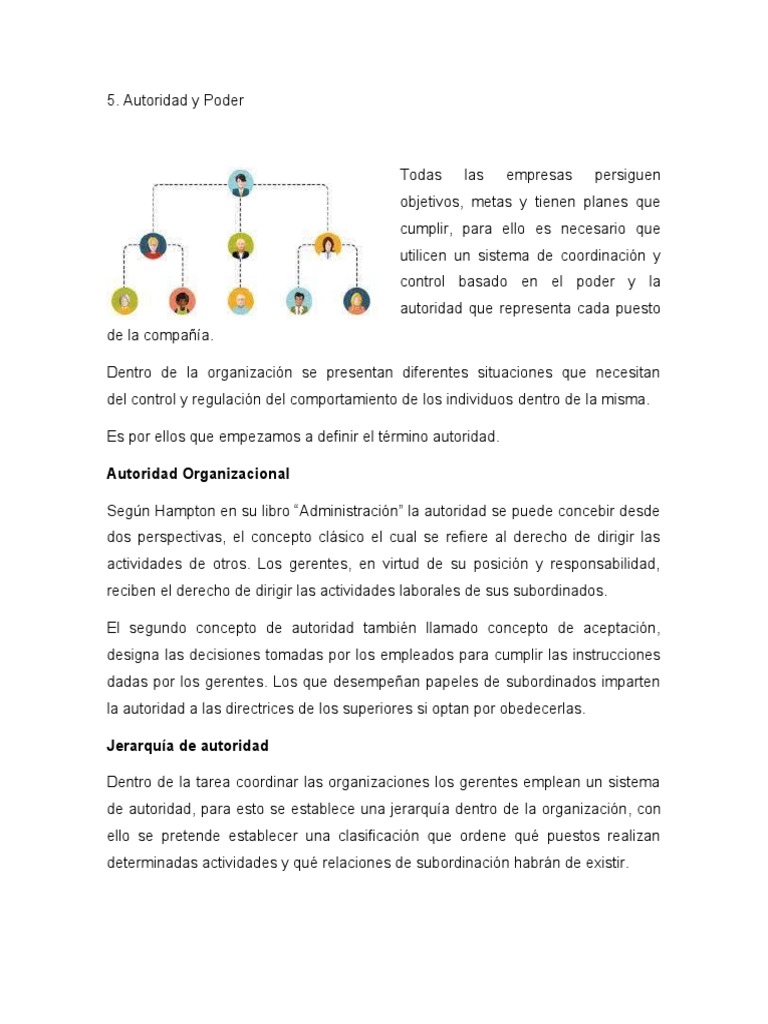 Poder y Autoridad en Organizaciones | PDF | Cultura organizacional ...