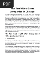 Top Ten Video Game Companies in Chicago