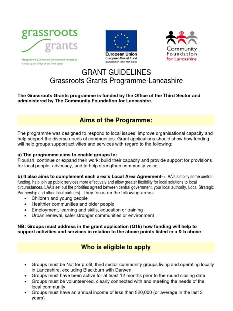 Grassroots Grants Application Form Refugee Race And Ethnicity In