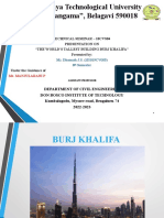 Technical Seminar - 18Cvs84 Presentation On "The World'S Tallest Building Burj Khalifa" Presented by