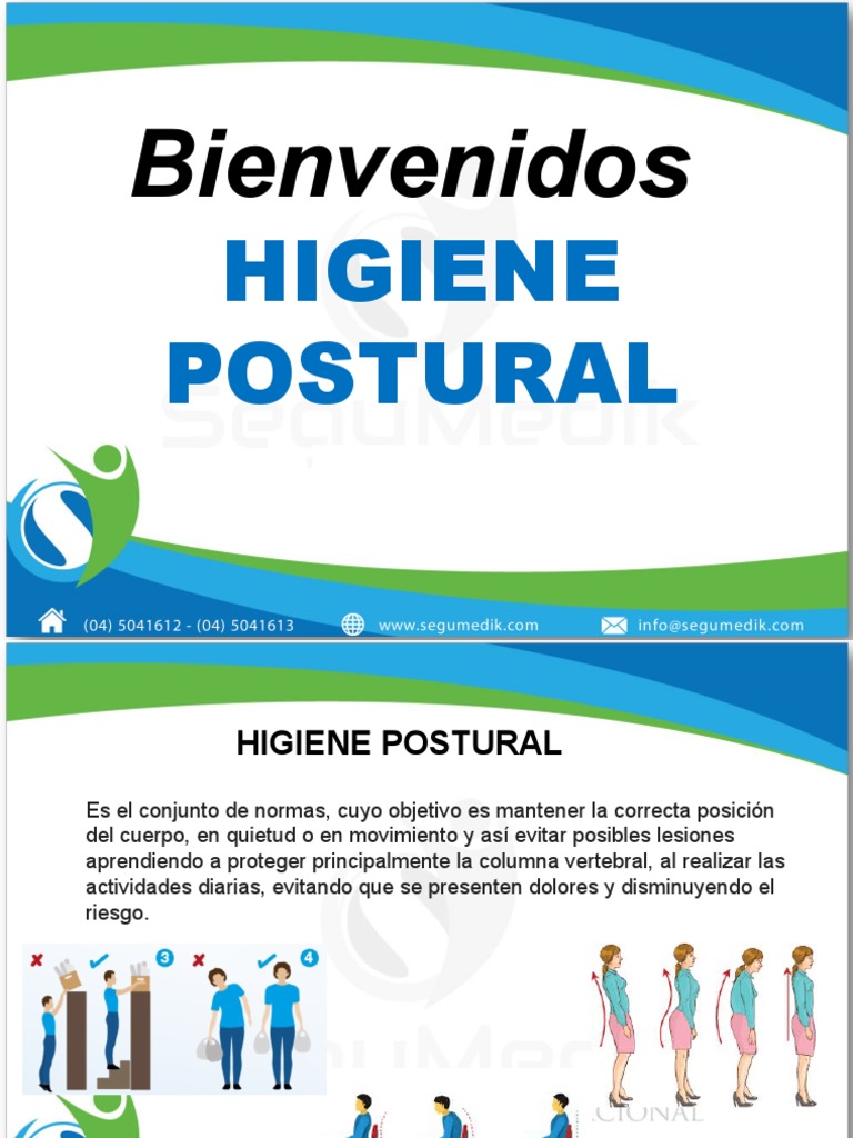 Normas de Higiene Postural en el Trabajo | PDF | Dolor lumbar ...