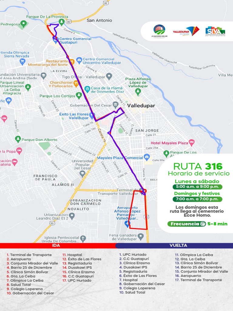 Ruta 316: Recorrido y Horarios Medellín | PDF