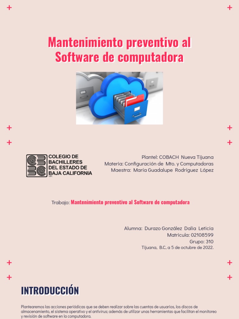 Mantenimiento Preventivo Al Software de Computadora DD | PDF