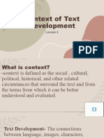Context of Text Development: Lesson 3