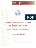 Licenciatura: Guía de Estudio para El Examen de Selección en Línea