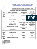 Cronograma de mesas de abril y horarios de consulta del Instituto Santa María Goretti