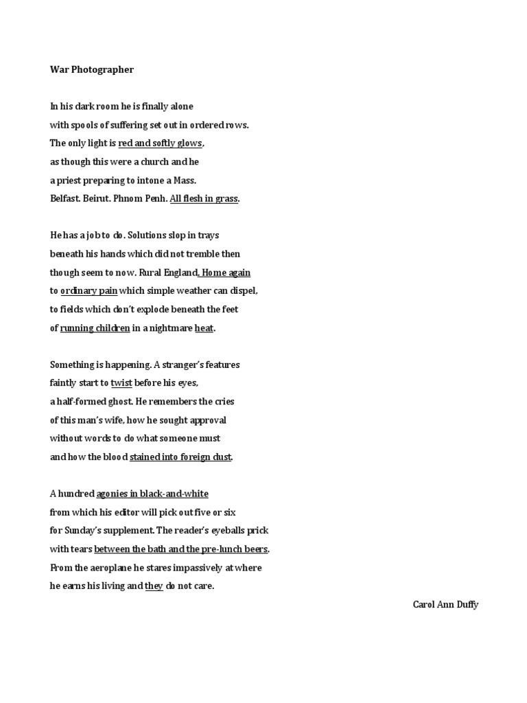 War photographer analysis image