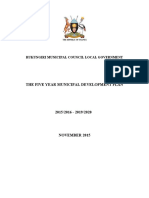 The Five Year Municipal Development Plan: Rukungiri Municipal Council Local Government