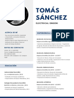 Curriculum Hombre Simple y Sobrio Gris Azúl