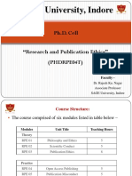 SAGE University, Indore: Ph.D. Cell "Research and Publication Ethics" (PHDRPE04T)