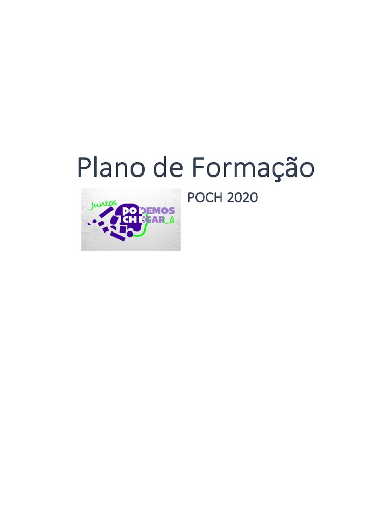 Plano de Formação POCH 2020 | PDF | Desenvolvimento profissional ...