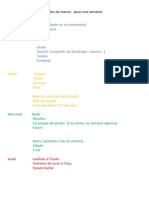 Idées de Menus Pour Une Semaine