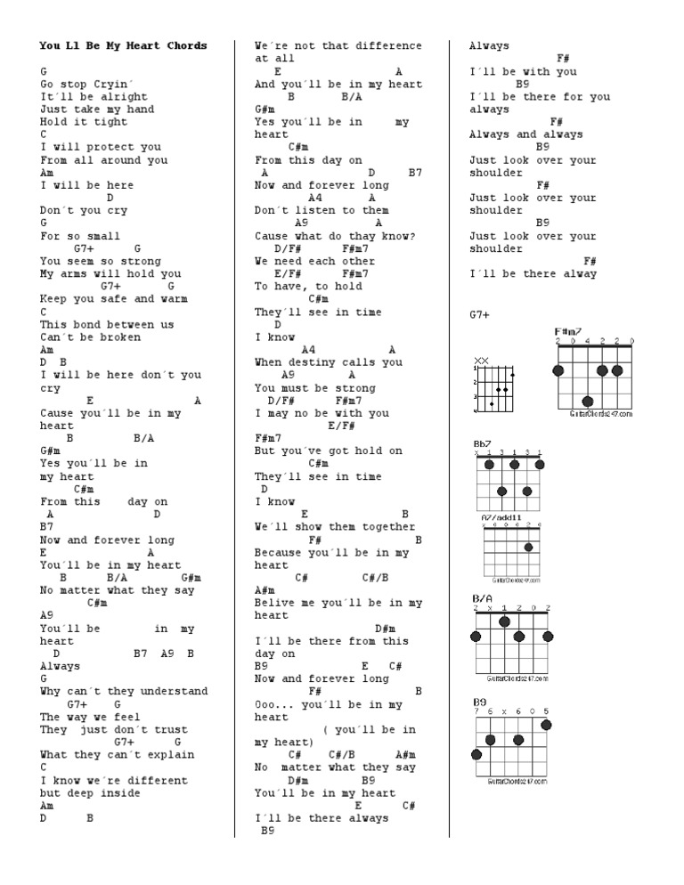 You Ll Be My Heart Chords
