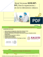 SSA3-2011, para La Organización Y: NORMA Oficial Mexicana NOM-007-funcionamiento de Los Laboratorios Clínicos